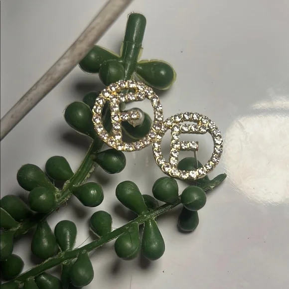 Elegant Gold and Silver Crystal Earrings - Picture 1 of 3